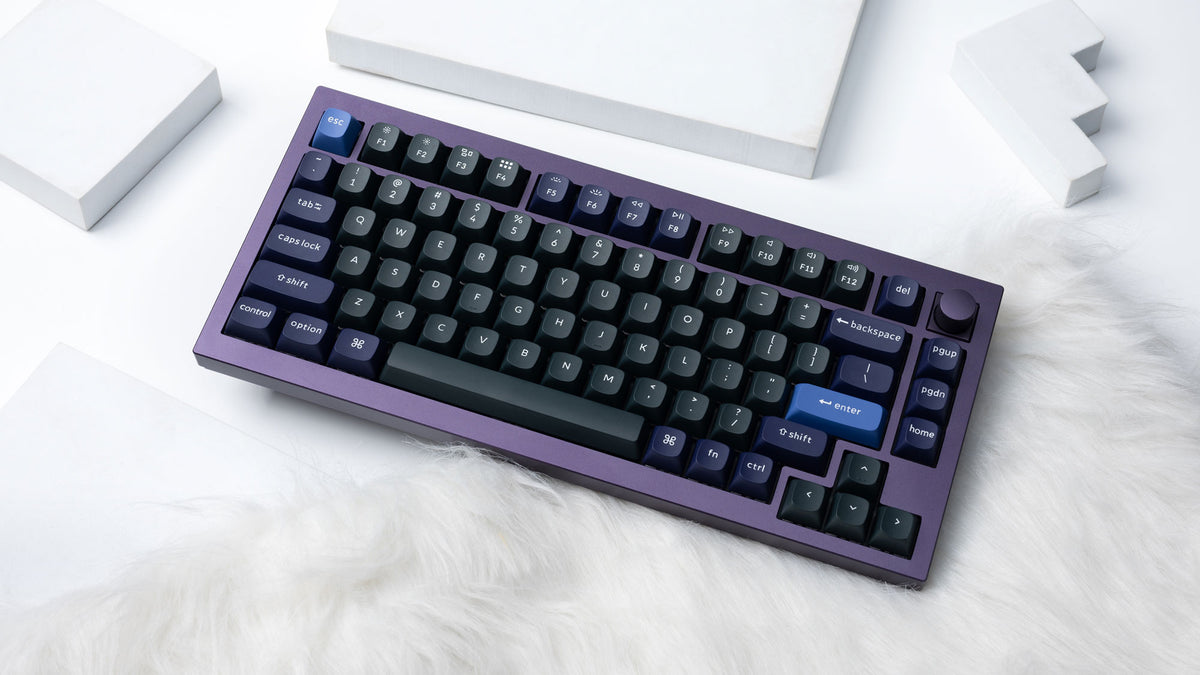 Keychron Q1 QMK VIA 75% layout custom mechanical keyboard purple aluminum frame K Pro banana switch Keychron Q1 QMK VIA 75% layout custom mechanical keyboard purple aluminum frame K Pro banana switch