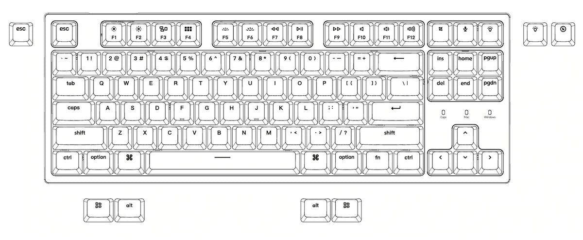 Keychron C2 hot-swappable wired type-c mechanical keyboard 104-keys full-size layout for Mac Windows iOS Gateron switch red blue brown RGB backlight