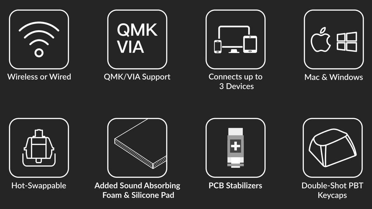 Features of Keychron K8 Pro QMK VIA Wireless mechanical keyboard Features of Keychron K8 Pro QMK VIA Wireless mechanical keyboard