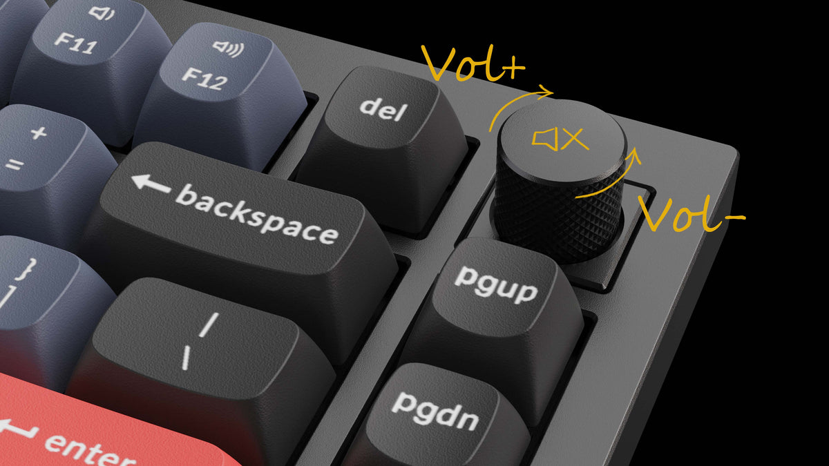 Rotary encoder function of Keychron Q1 knob version Rotary encoder function of Keychron Q1 QMK VIA 75% layout custom mechanical keyboard with rotary encoder knob version