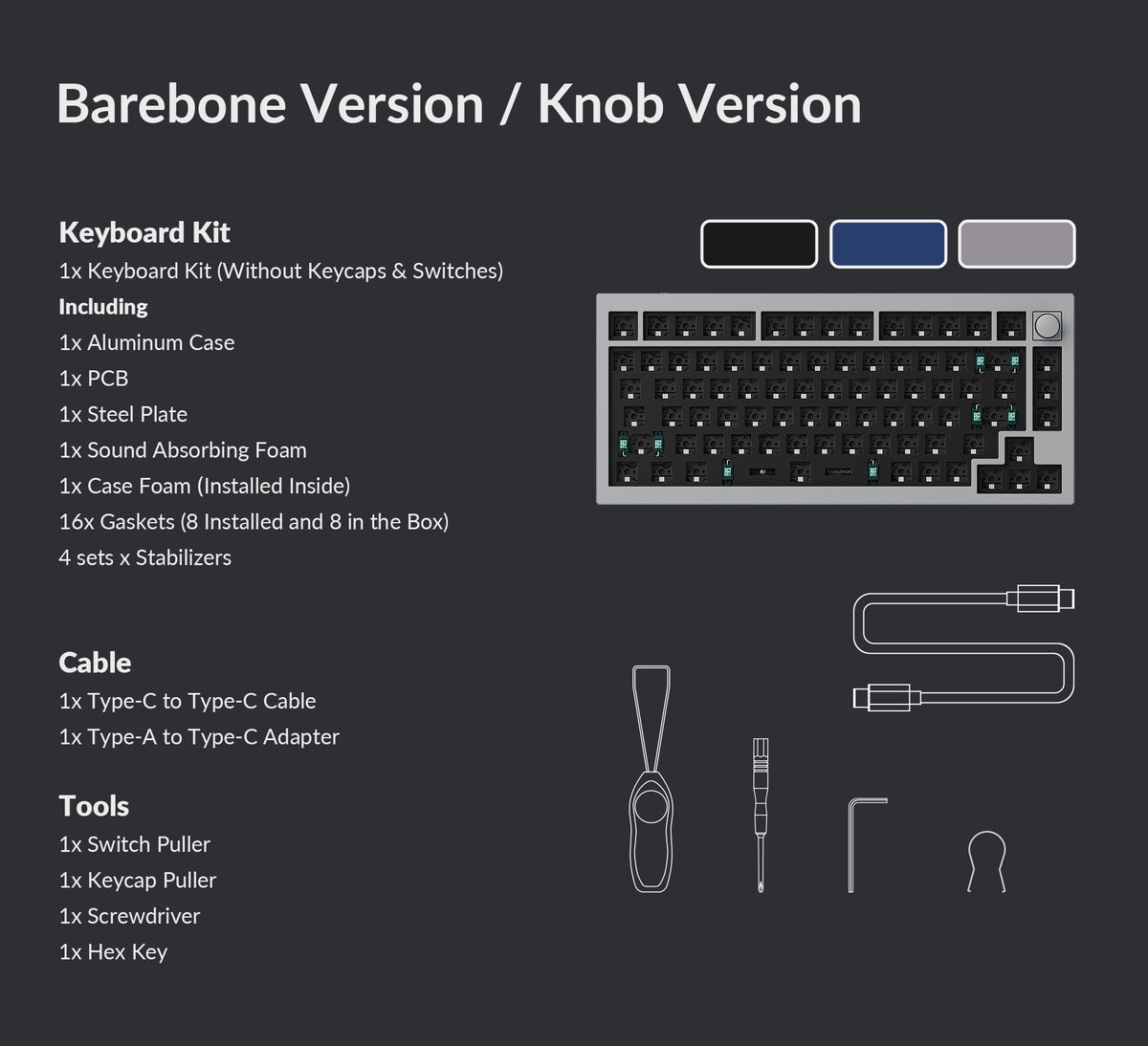 Keychron Q1 75% Custom Mechanical Keyboard Barebone Version Keychron Q1 75% Custom Mechanical Keyboard Barebone Version