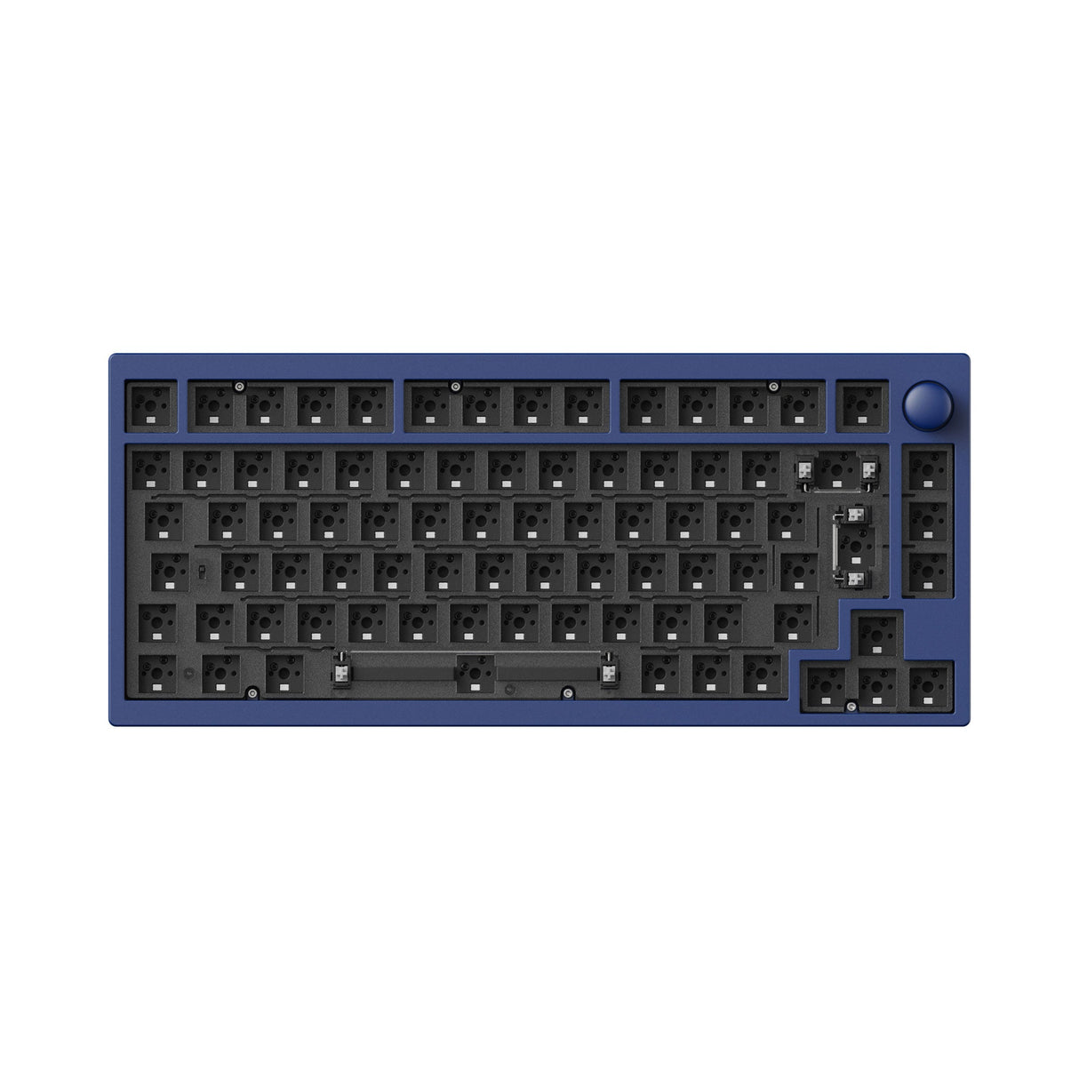 Lemokey P1 Pro QMK/VIA Wireless Custom Gaming Keyboard 75 Percent Layout Aluminum Navy Blue ISO Barebone for Windows Mac Linux