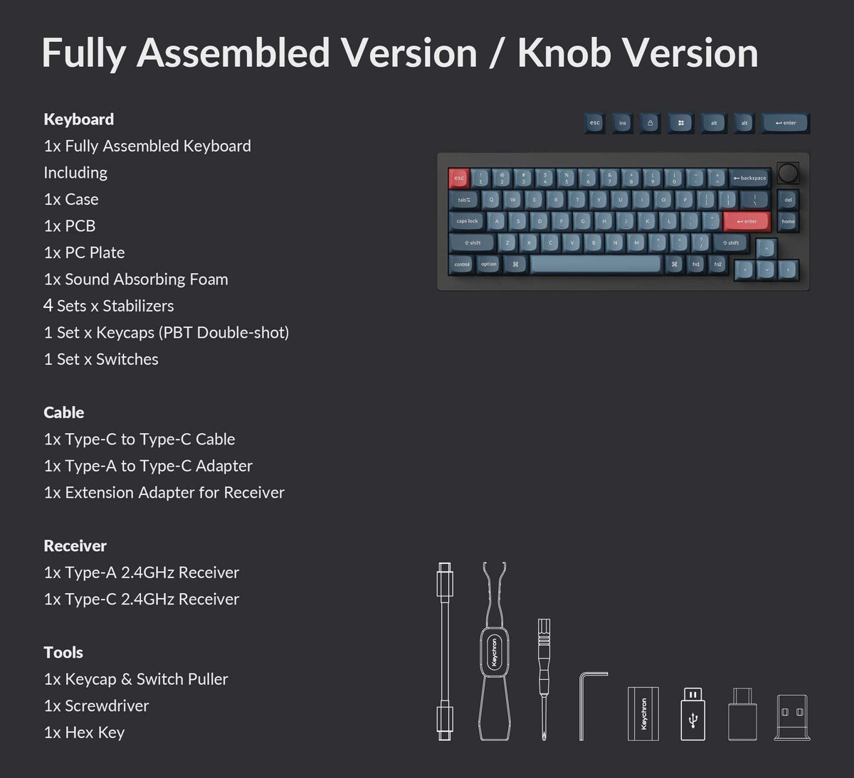 Package list of Keychron V2 Max Custom Mechanical Keyboard Package list of Keychron V2 Max Custom Mechanical Keyboard