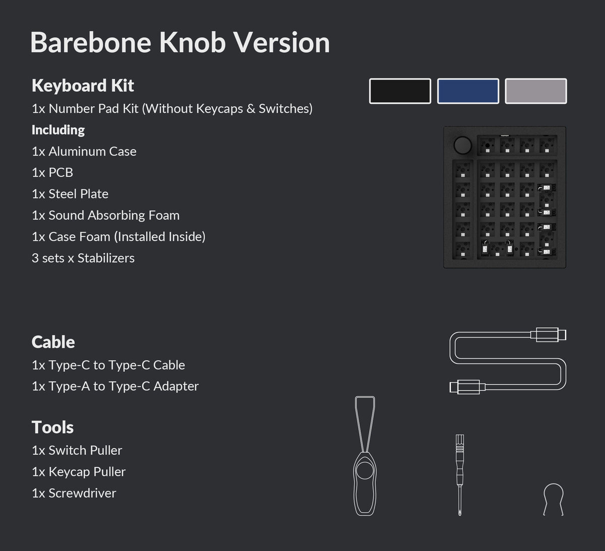Package list of Keychron Q0 Plus Barebone Knob Version Package list of Keychron Q0 Plus Barebone Knob Version