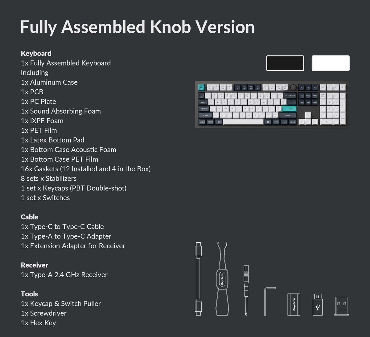 Package list of Keychron Q6 Max 100% Layout QMK/VIA Wireless Custom Mechanical Keyboard Q6-Max-package-list.jpg__PID:d0e99ab0-2829-4567-84f4-027cbd1504c5