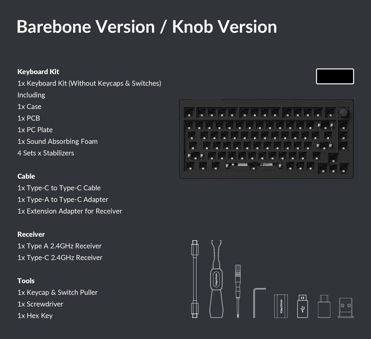 Package list of Keychron V1 Max Custom Mechanical Keyboard Barebone Version V1-Max-package-list-barebone.jpg__PID:08e4cf05-c296-41e0-8c7a-0df250544dd7